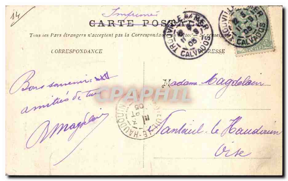 Trouville — Le Calvaire — CPAPHIL 6379 — Rückseite
