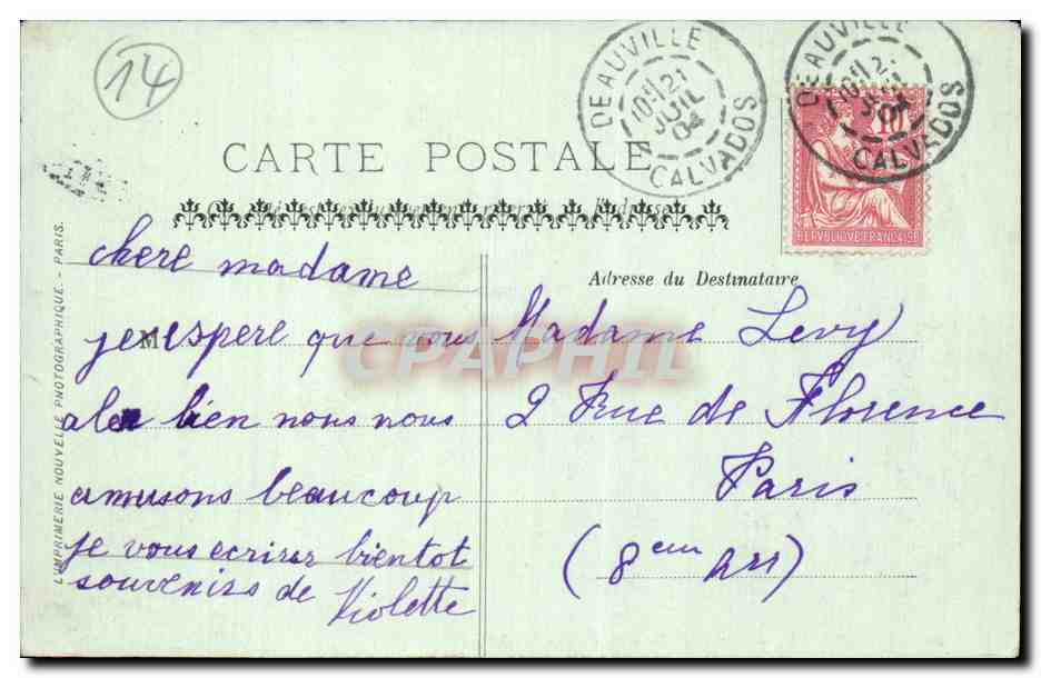 CPA Trouville Les planches et le casino — Verso