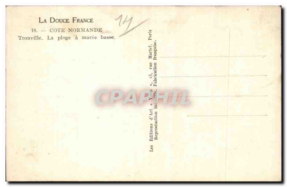 Trouville — La plage à marée basse — Yvog — Verso