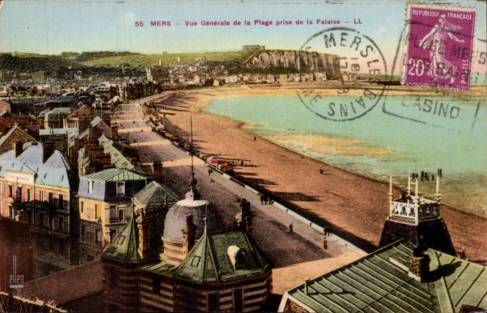 CPA Le Crotoy Vue generale de la plage prise de la falaise