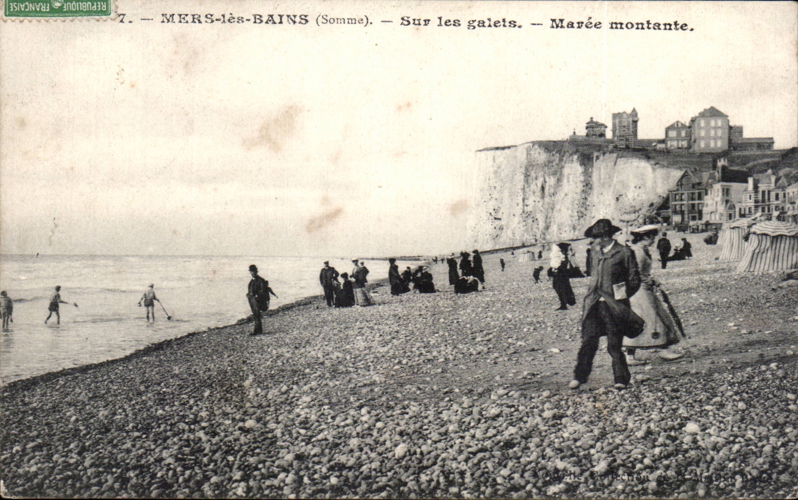 CPA Mers les Bains Sur les galets Maree montante