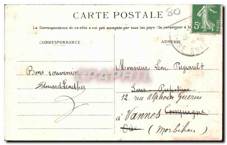 CPA Mers les Bains Sur les galets Maree montante — Verso