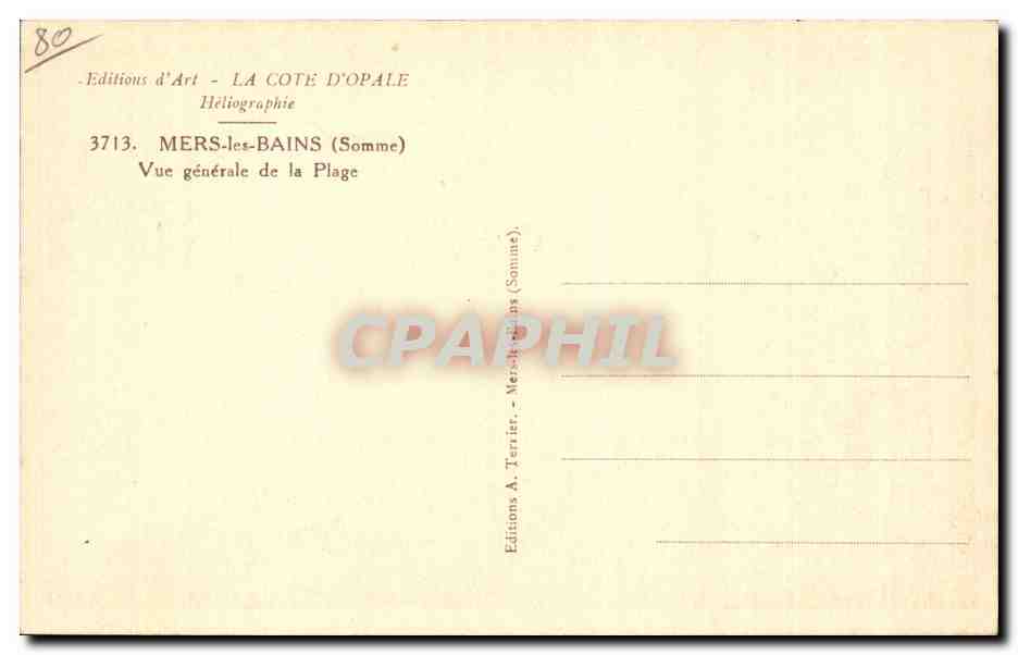 CPA Mers les Bains Vue generale de la plage — Verso