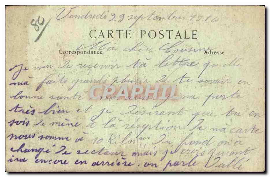 CPA Villers Bretonneux Propriete EF — Back