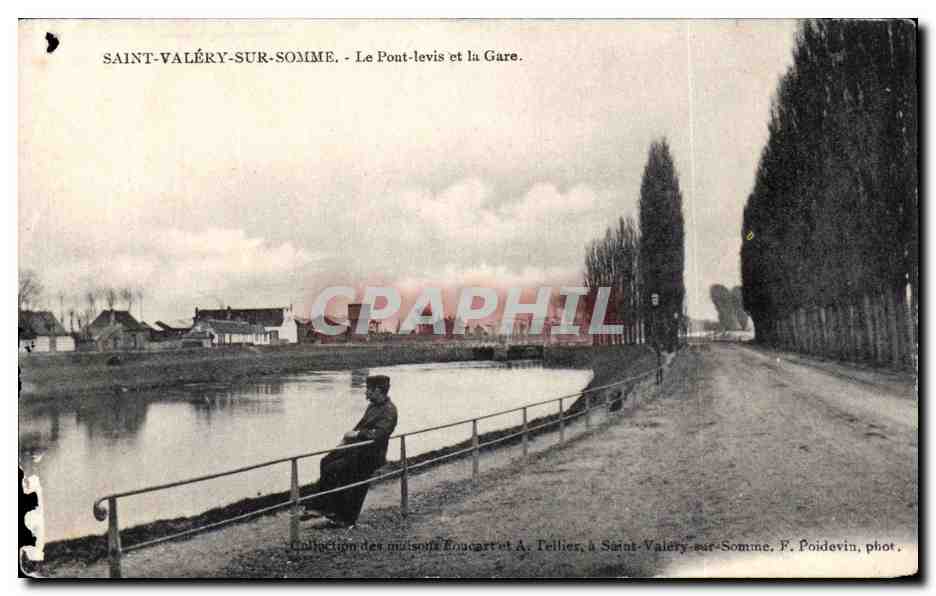 CPA Saint Valery sur Somme le pont levis et la gare