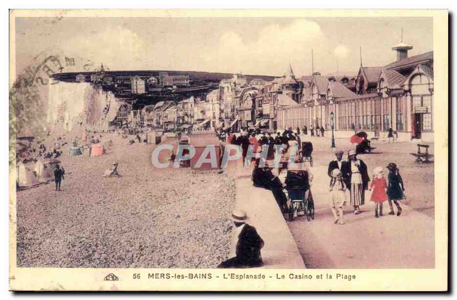 CPA Mers les Bains L'esplanade Le casino et la plage