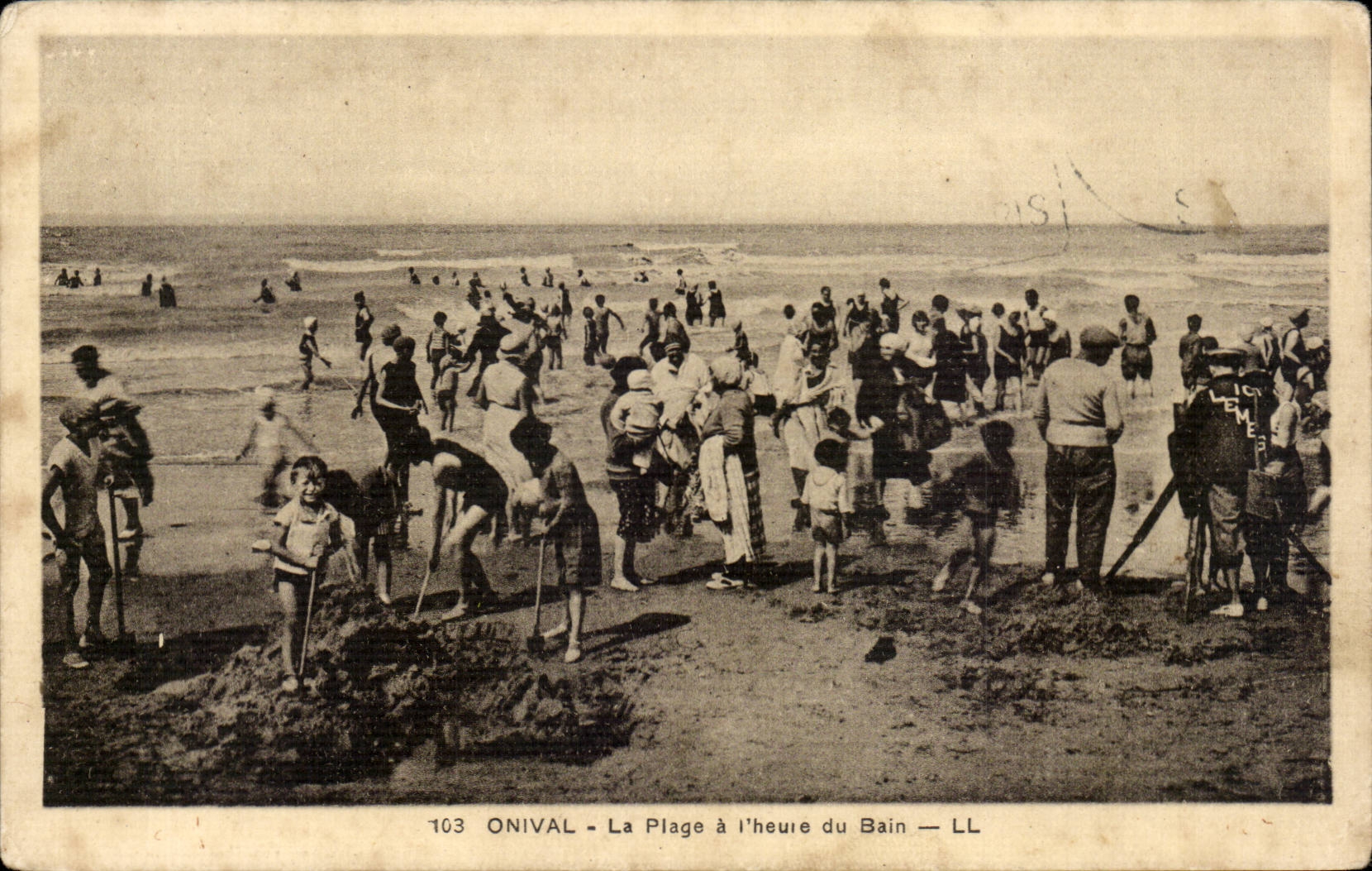 CPA Onival La plage a l'heure du bain