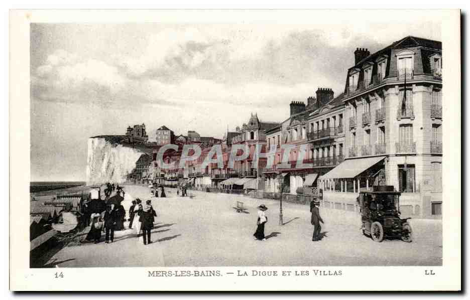 CPA Mers les Bains La digue et les villas