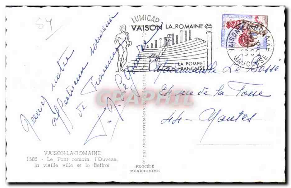 Vaison-la-Romaine — Le Pont romain, l'Ouvèze, la vieille ville et le Beffroi — Cap — Achterkant