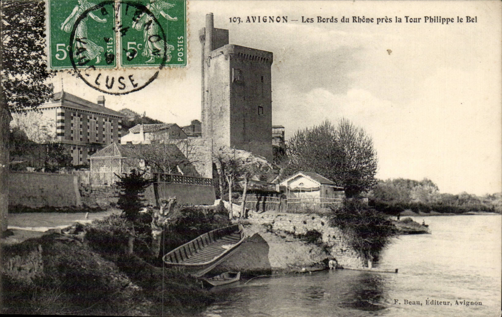CPA Avignon Les bords du Rhone pres la Tour Philippe le Bel