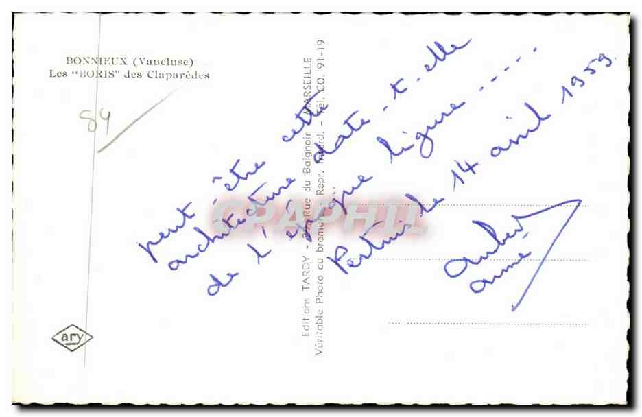 CPSM Bonnieux Les Boris des Claparades — Verso
