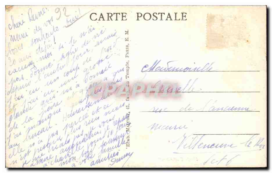 CPA Clamart Le parc de la maison blanche — Rückseite