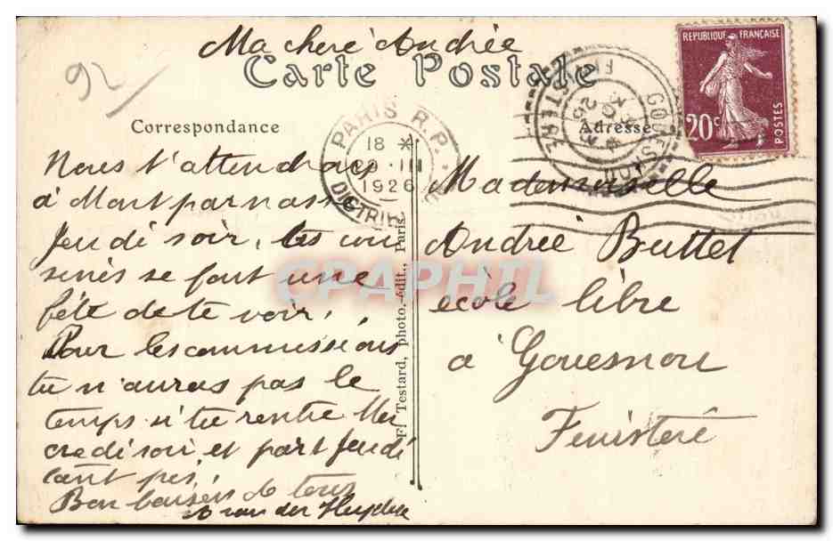 CPA Clamart Avenue Victor Hugo — Rückseite