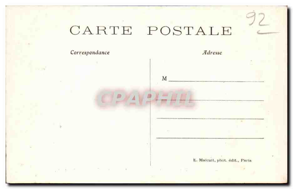 CPA Saint Cloud Le bassin du fer a cheval — Rückseite