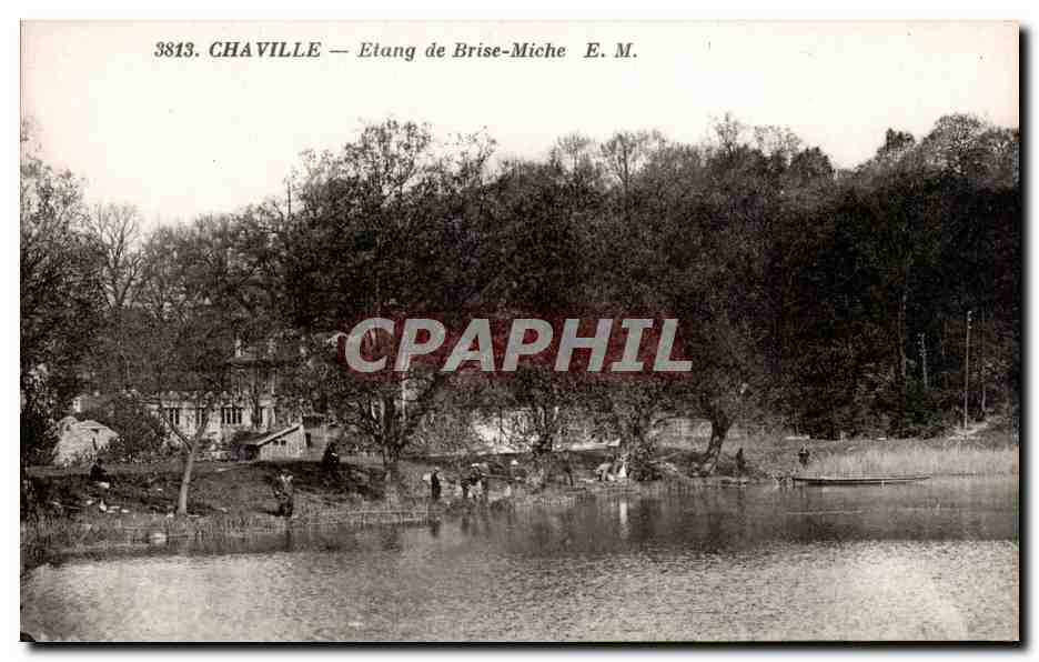 CPA Chaville Etang de Brise Miche Pecheurs