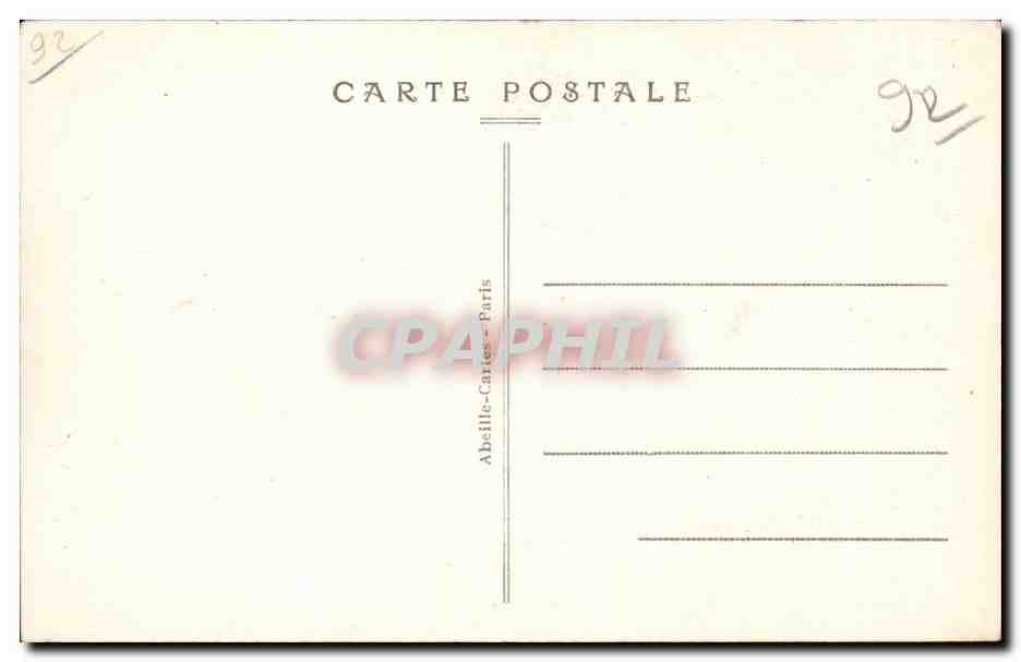 CPA Bois de Meudon Clamart L'etang de Trevaux — Rückseite