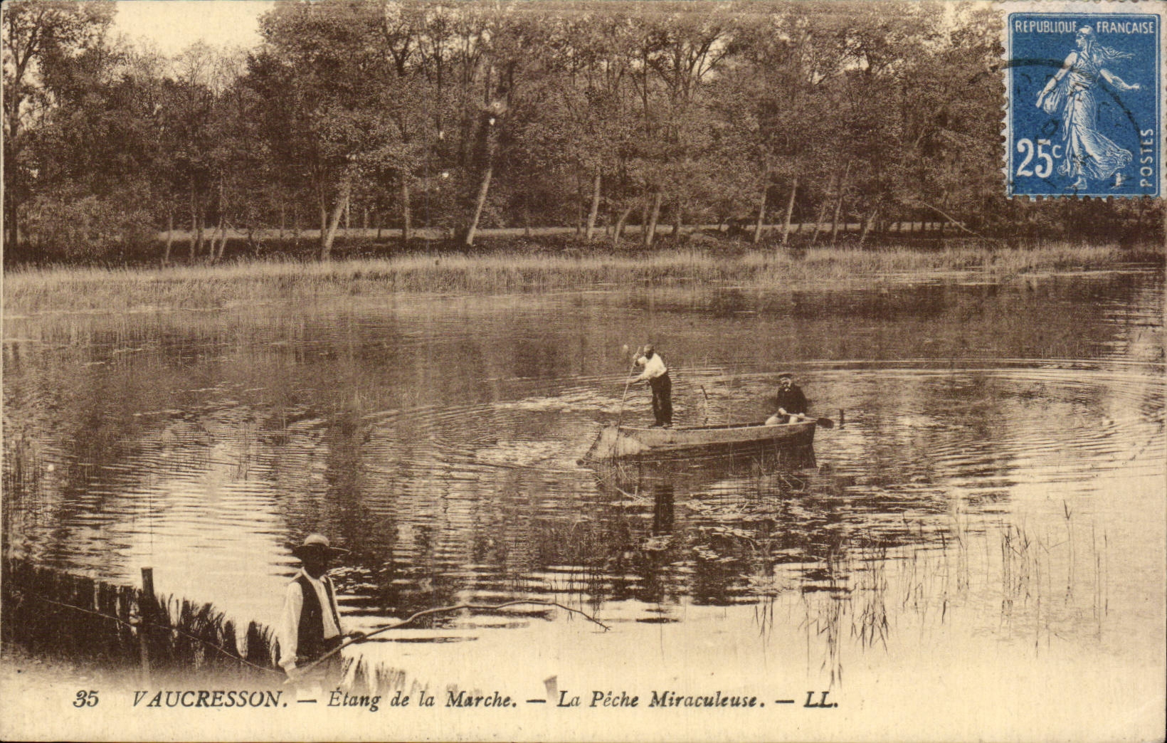 CPA Vaucresson Etang de la marche La peche miraculeuse