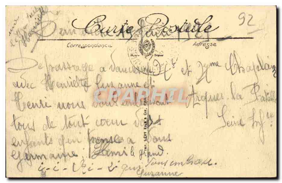 CPA Vaucresson Etang de la marche La peche miraculeuse — Rückseite