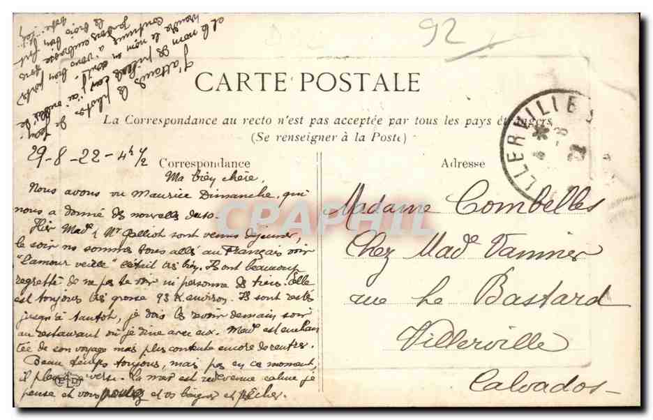 CPA Colombes petit bras de la Seine — Rückseite