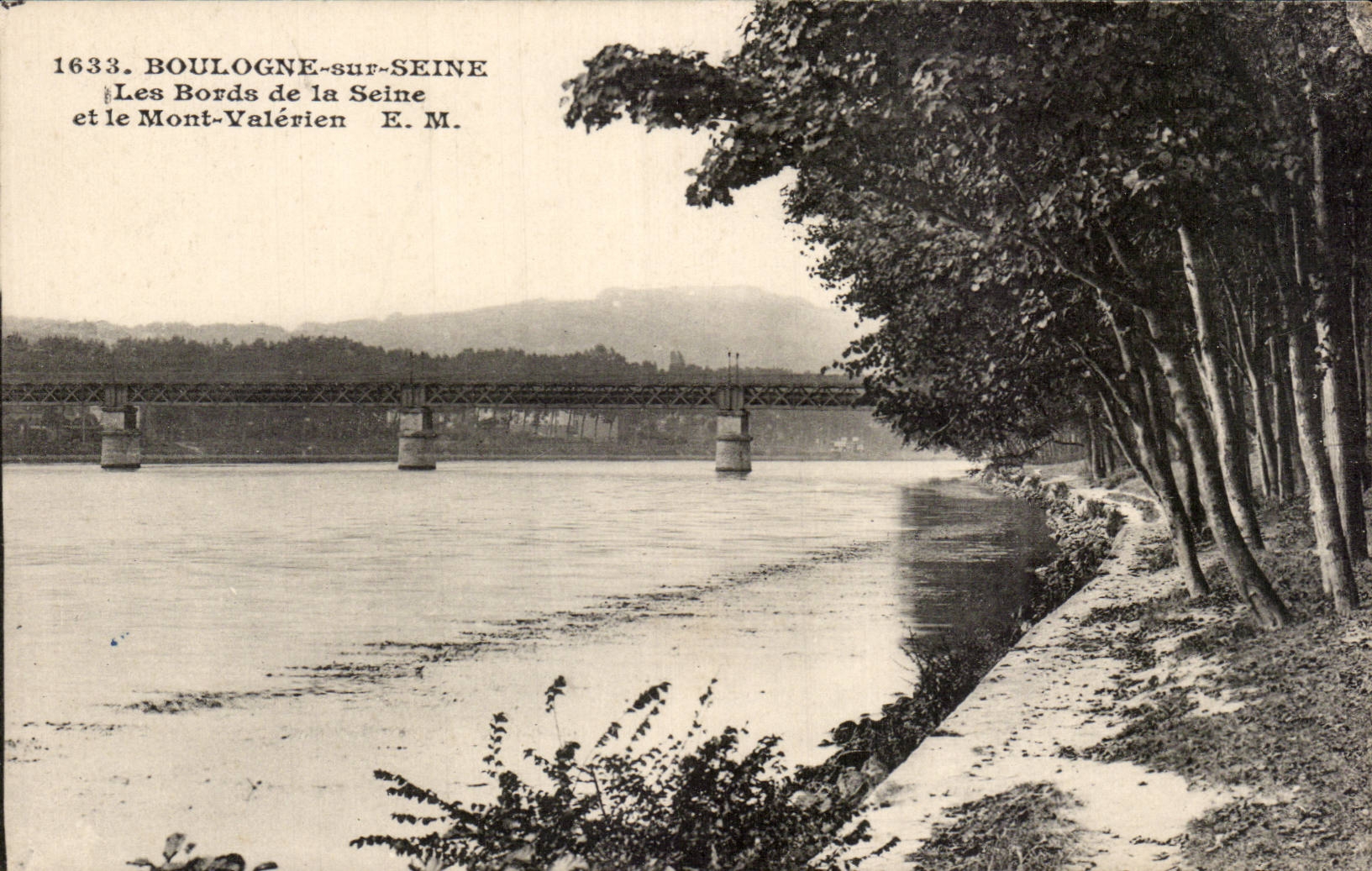 Boulogne-sur-Seine — Les Bords de la Seine et le Mont-Valérien — E. M.