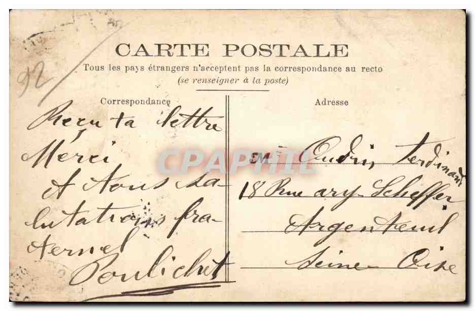 CPA Levallois Perret L'hotel de ville — Rückseite