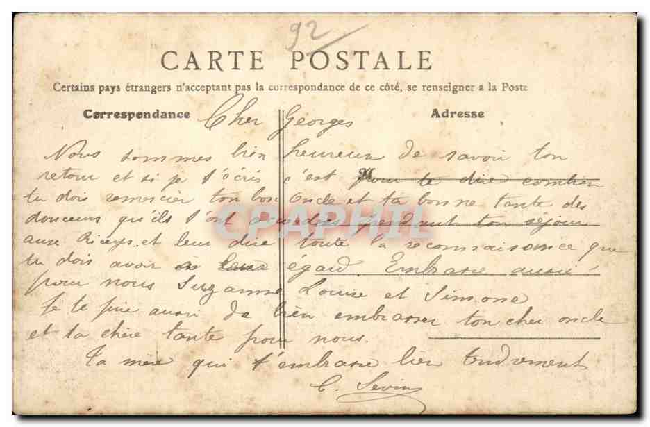 CPA Asnieres Eglise Saint Charles — Rückseite