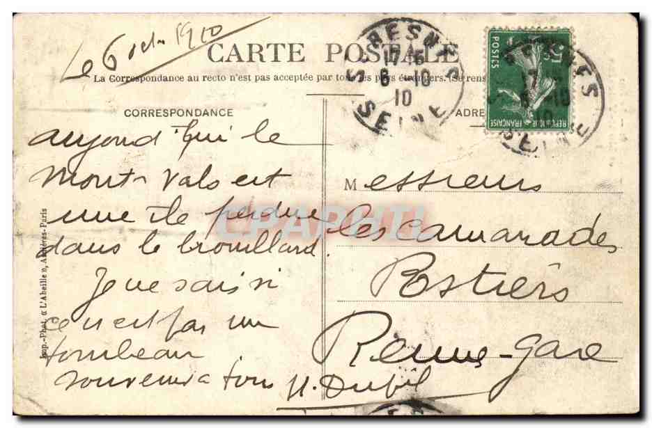 CPA Le fort du Mont Valerien Entree principale — Rückseite
