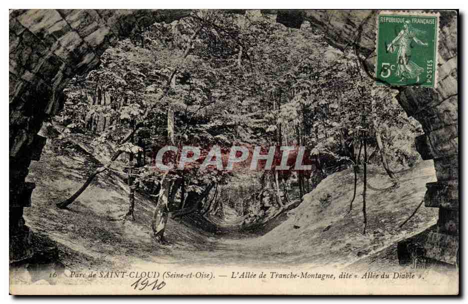 CPA Saint Cloud L'allee de Tranche Montagne dite Allee du diable
