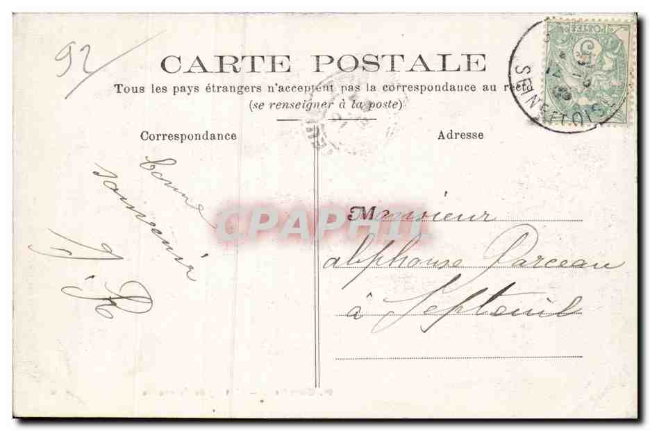 CPA Garches L'etang de Villeneuve — Rückseite