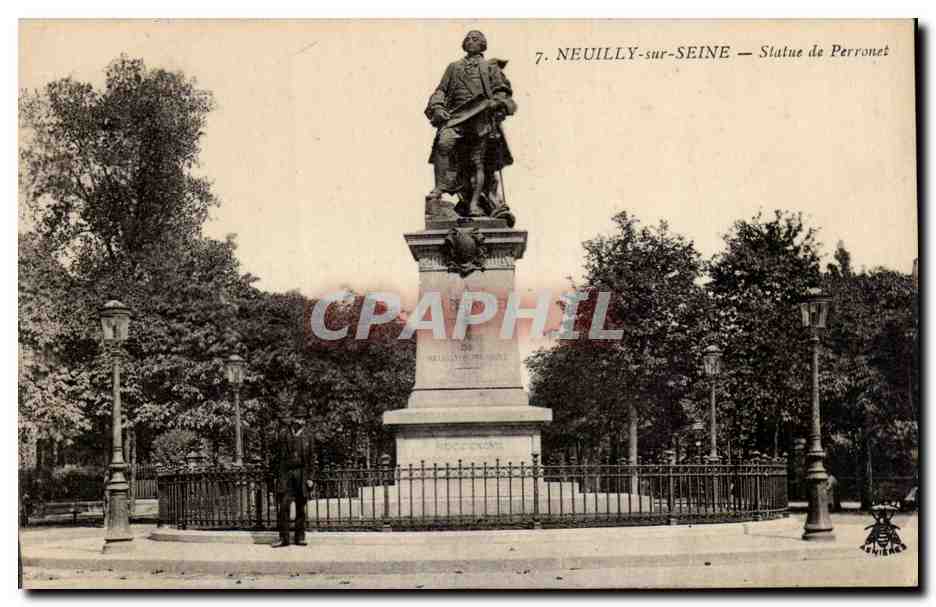 CPA Neuilly sur Seine Statue de Perronet