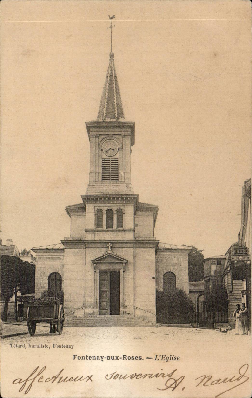 CPA Fontenay aux roses l'eglise Coiffeur