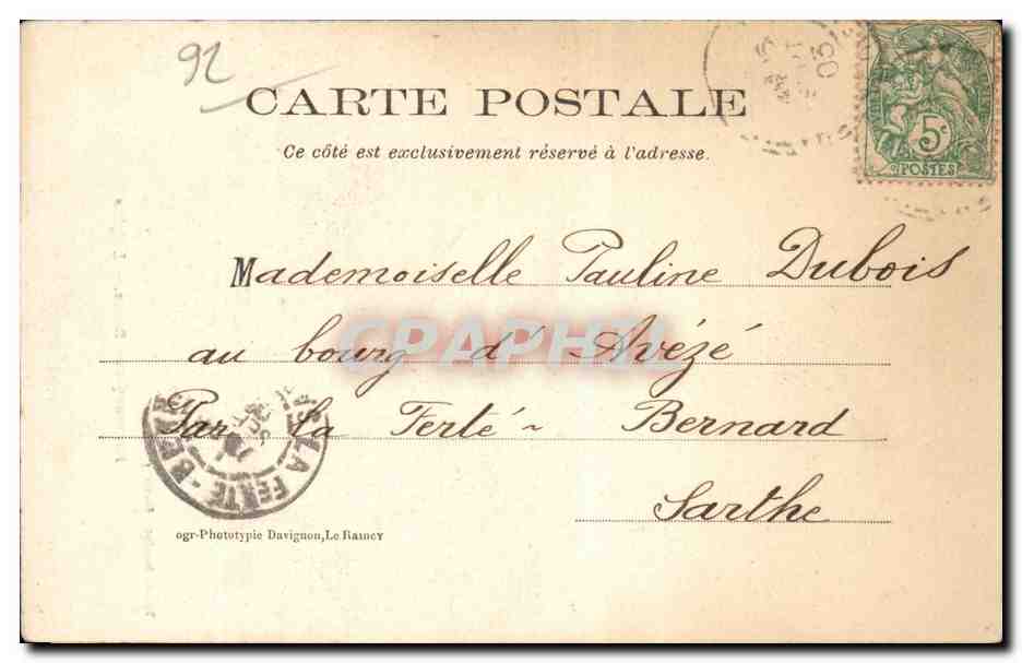 CPA Fontenay aux roses l'eglise Coiffeur — Rückseite