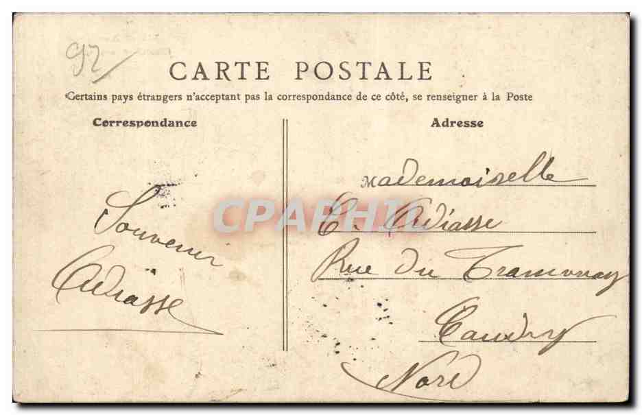 CPA Asnieres Cimetiere des chiens — Rückseite