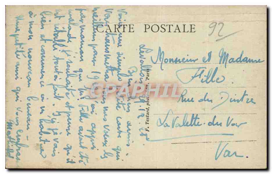 CPA Levallois Perret Hotel de ville — Verso