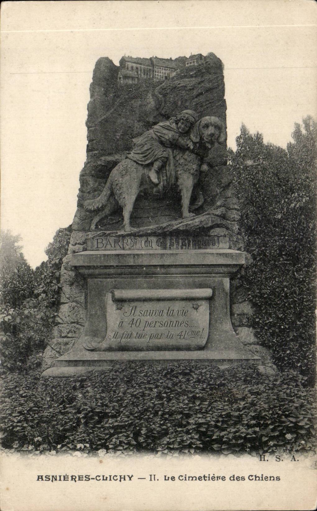 CPA Asnieres Clichy Le cimetiere des chiens