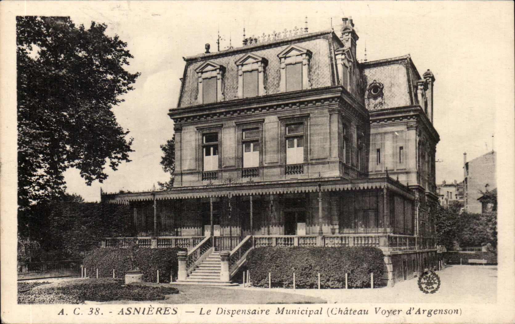 CPA Asnieres Le dispensaire municipal (chateau Voyer d'Argenson)
