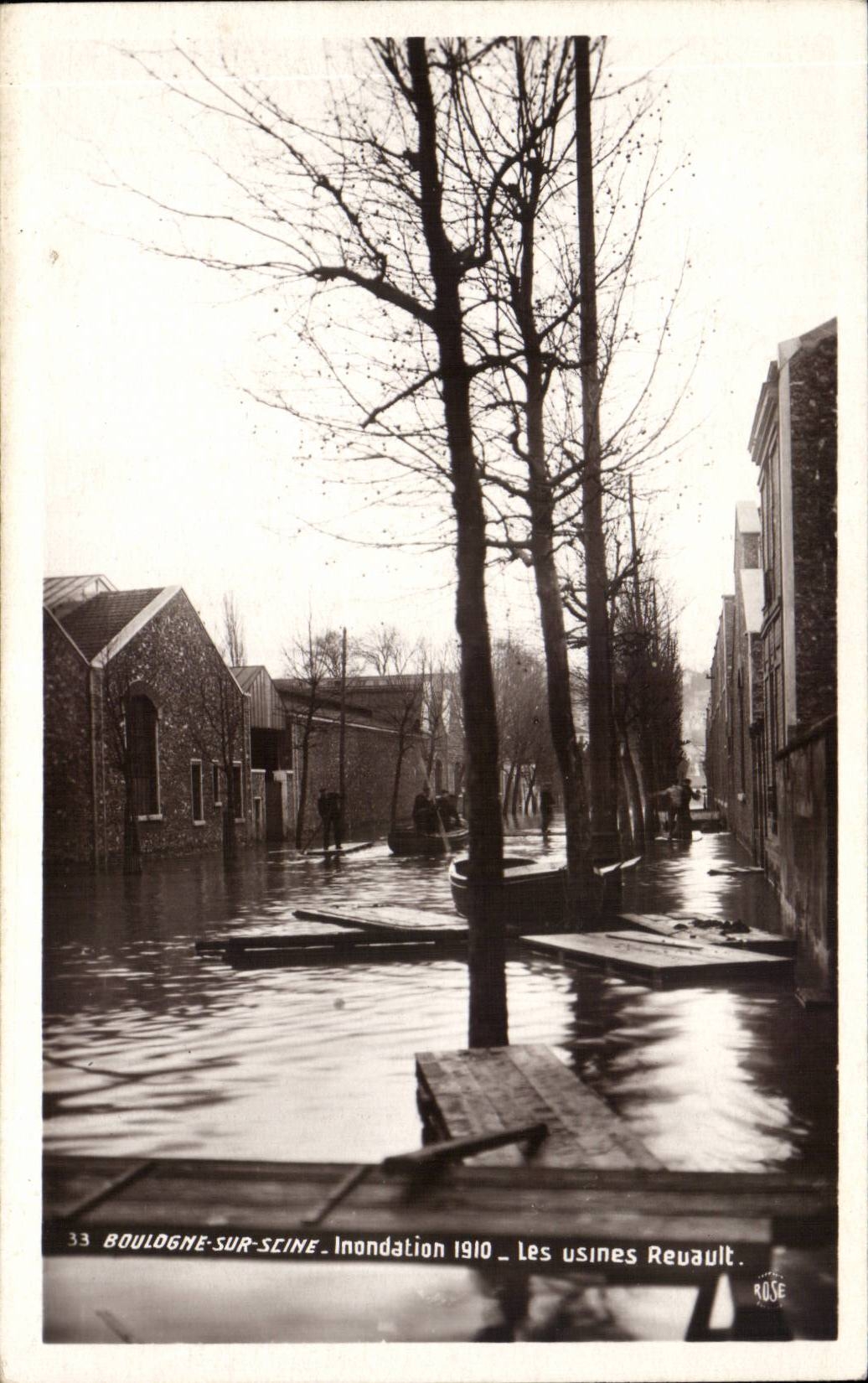 CPA Boulogne sur Seine Inondation 1910 Les usines Renault