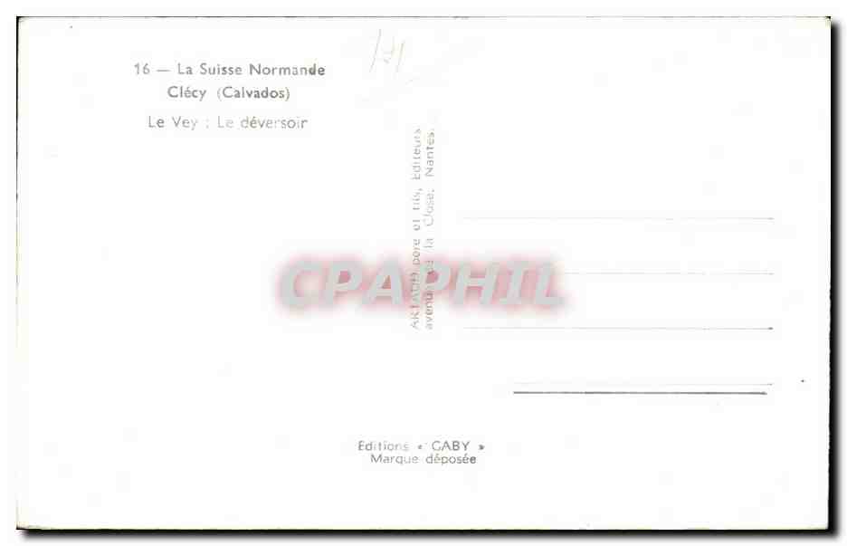 Clécy (Calvados) — Le déversoir — Éditions GABY — Achterkant