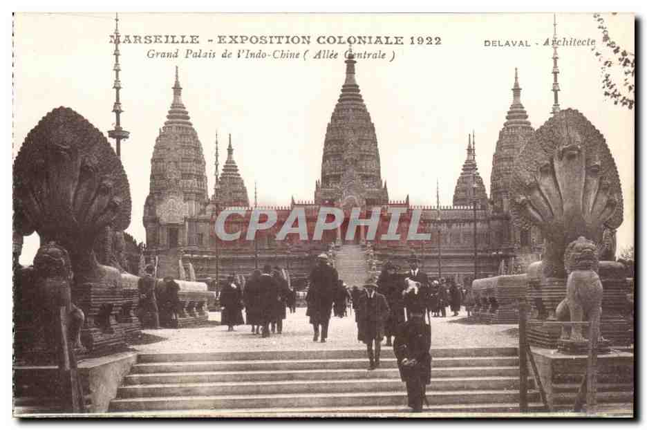 Marseille - Kolonialausstellung 1922 - Großer Palast von Indochina (Zentralallee) - Delaval, Architekt