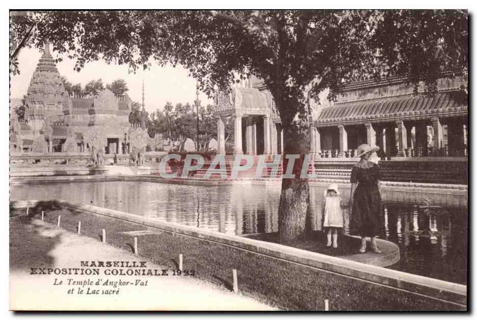 CPA Marseille Exposition coloniale 1922 Temple d'Angkor Vat et le lac sacre