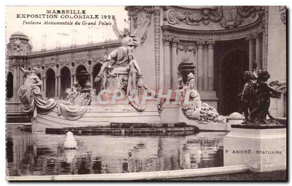CPA Marseille Exposition coloniale 1922 Fontaine monumentale du grand palais