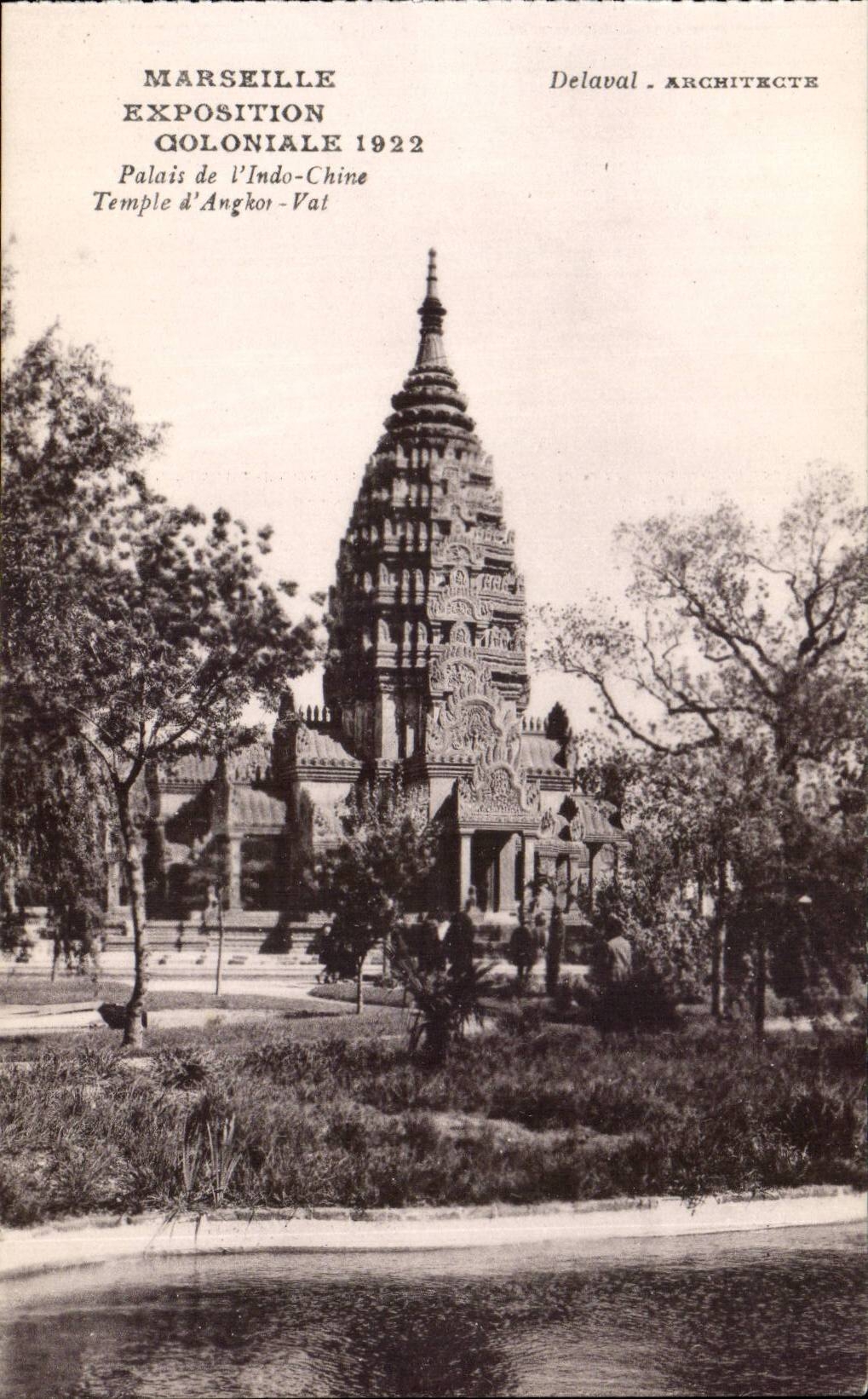 CPA Marseille Exposition coloniale 1922 Palais de l'Indochine Temple d'Angkor Vat