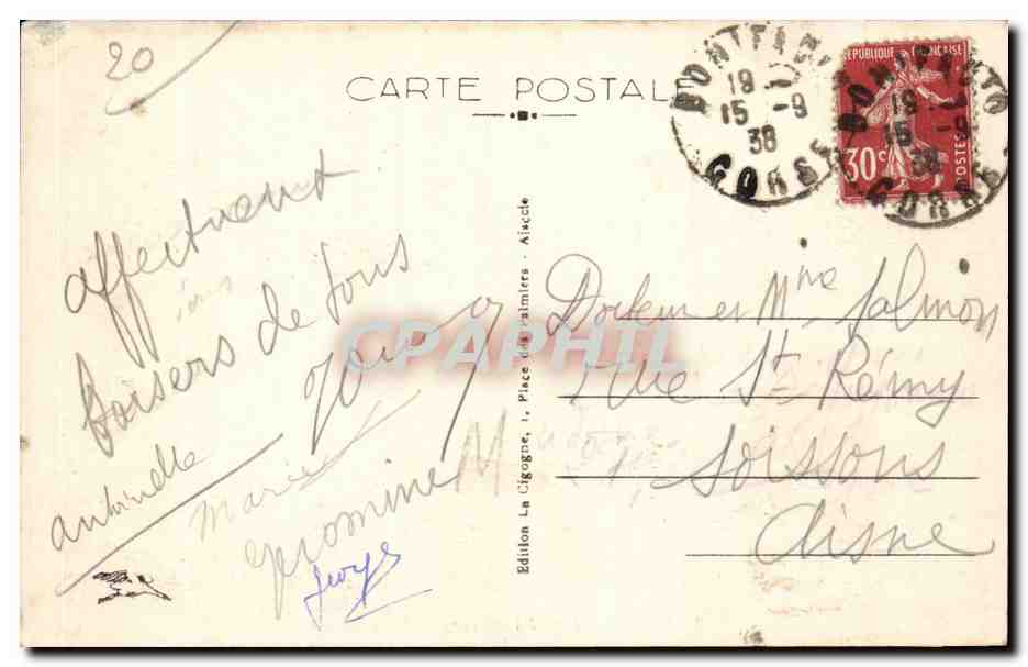 CPA Corse Corsica Bonifacio surplombant la mer — Rückseite