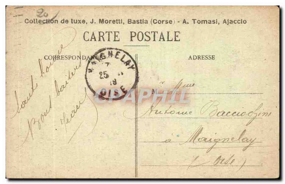 CPA Corse Corsica Iles sanguinaires — Rückseite