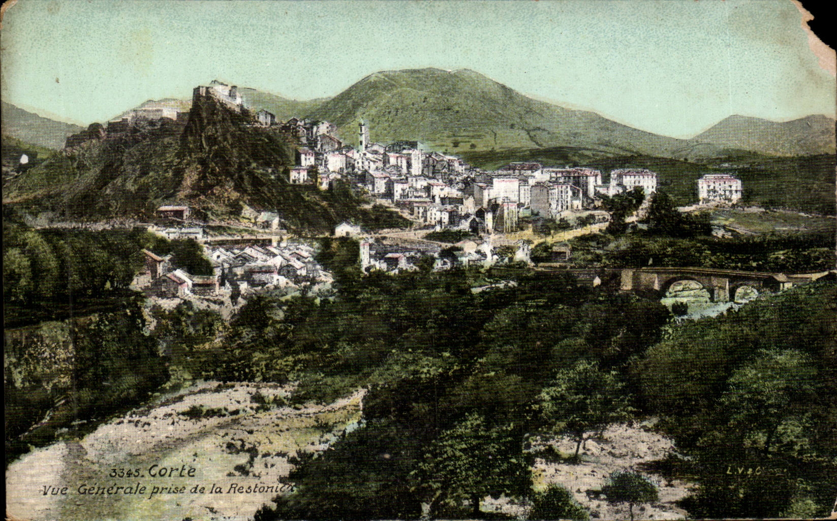 Corte — Vue Générale prise de la Restonica — LV 40