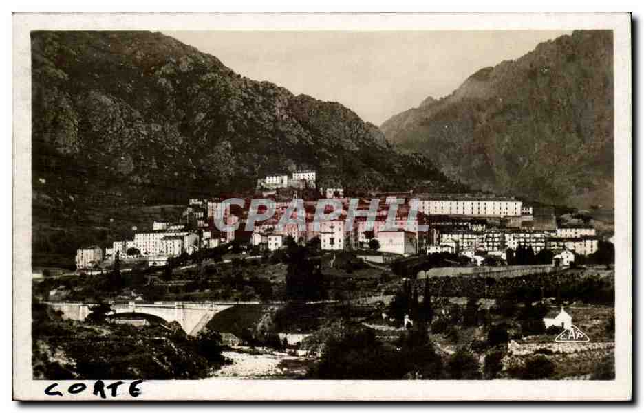 CPA Corse Corsica Corte La ville et la riviere