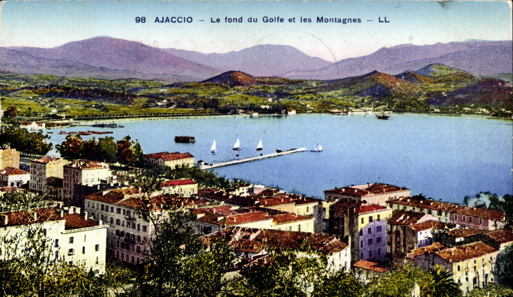 CPA Corse Corsica Ajaccio Le fond du golfe et les montagnes