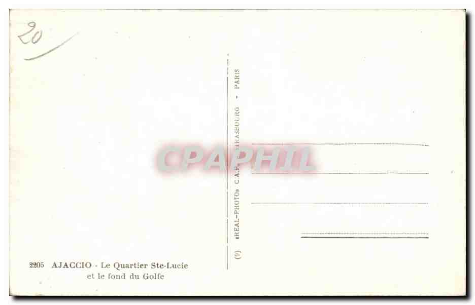 Corse - Corsica - Ajaccio - Le Quartier Ste Lucie - CPA  — Rückseite