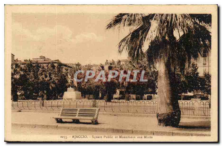 Corse - Corsica - Ajaccio - Square Public et Monument aux Morts - CPA 