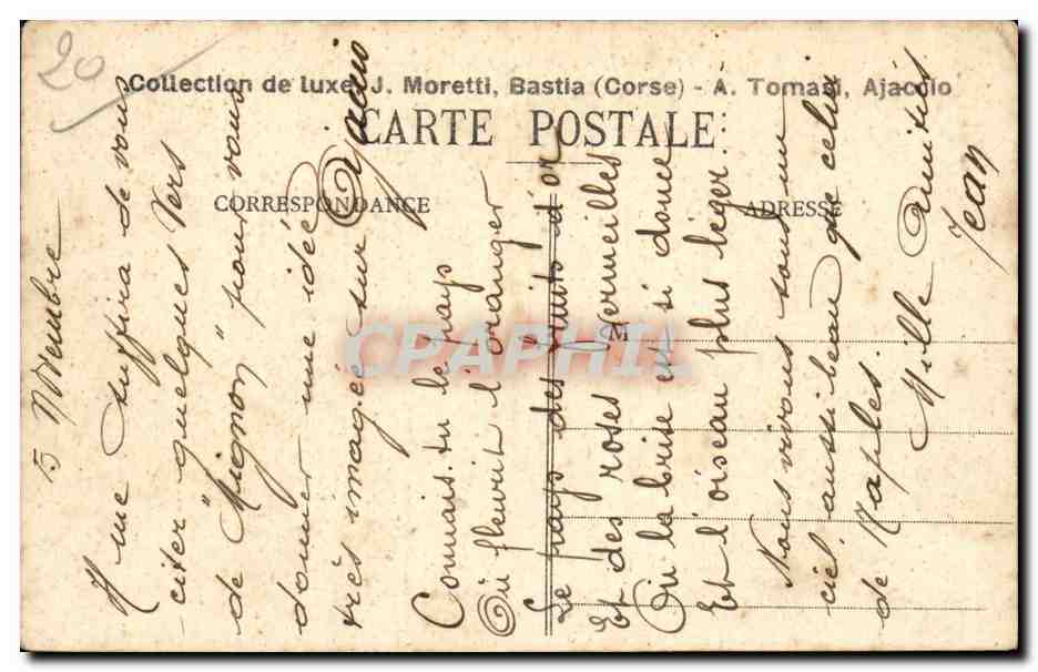 Corse - Corsica - Ajaccio - Le Fond du Golfe - CPA  — Rückseite